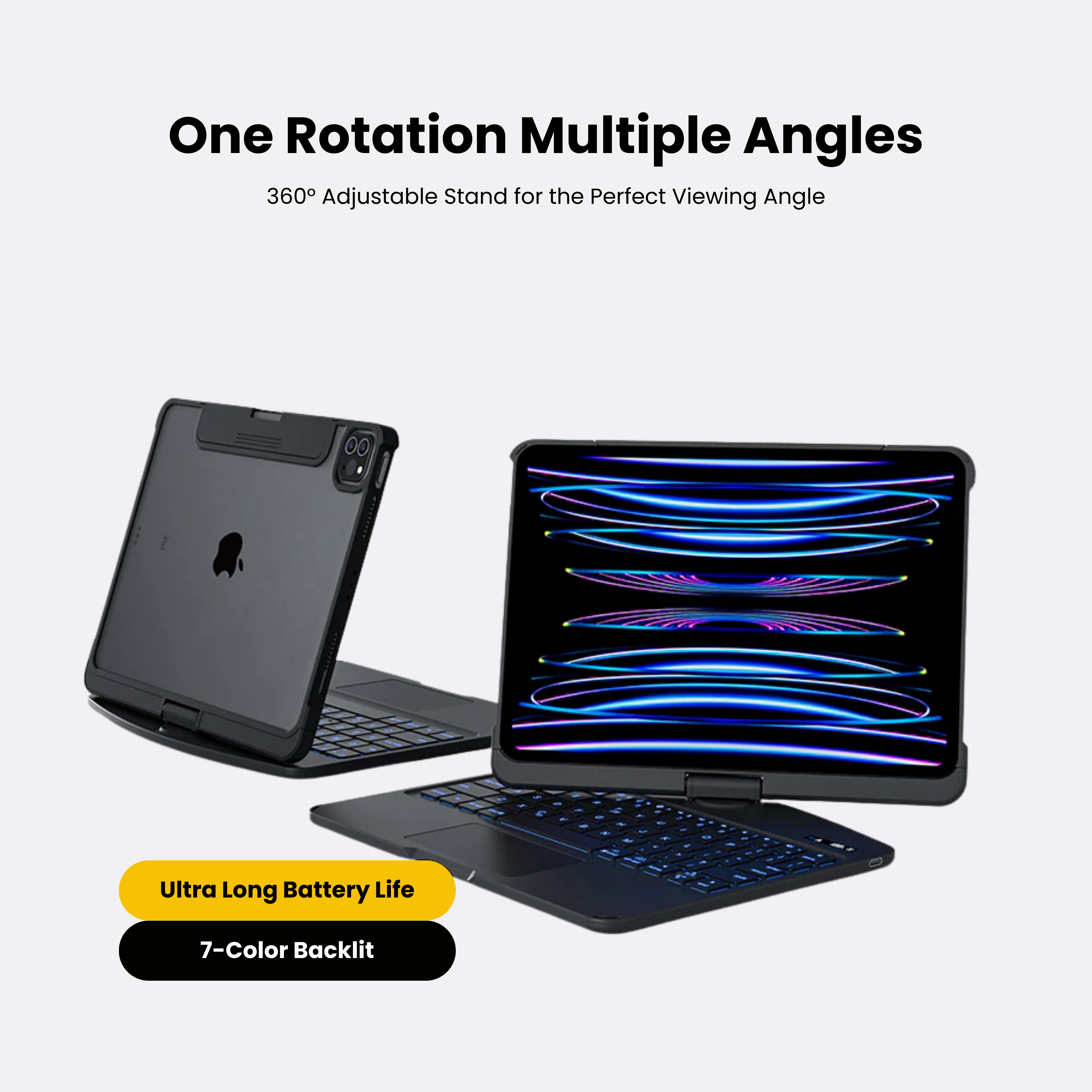 Solus Black 360° Rotating iPad Keyboard Case