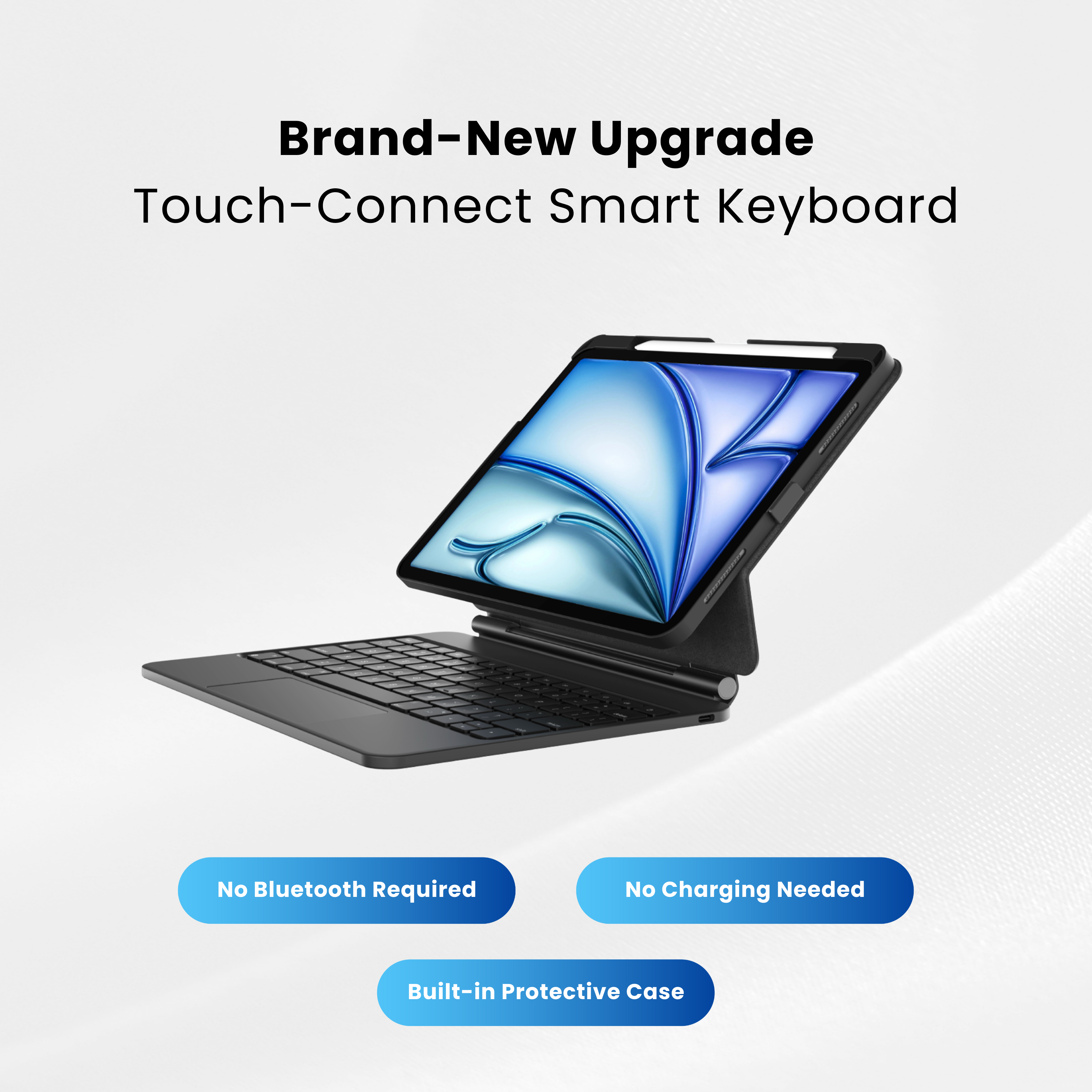 Solus Touch-Connect iPad Keyboard Case (No Bluetooth Required)