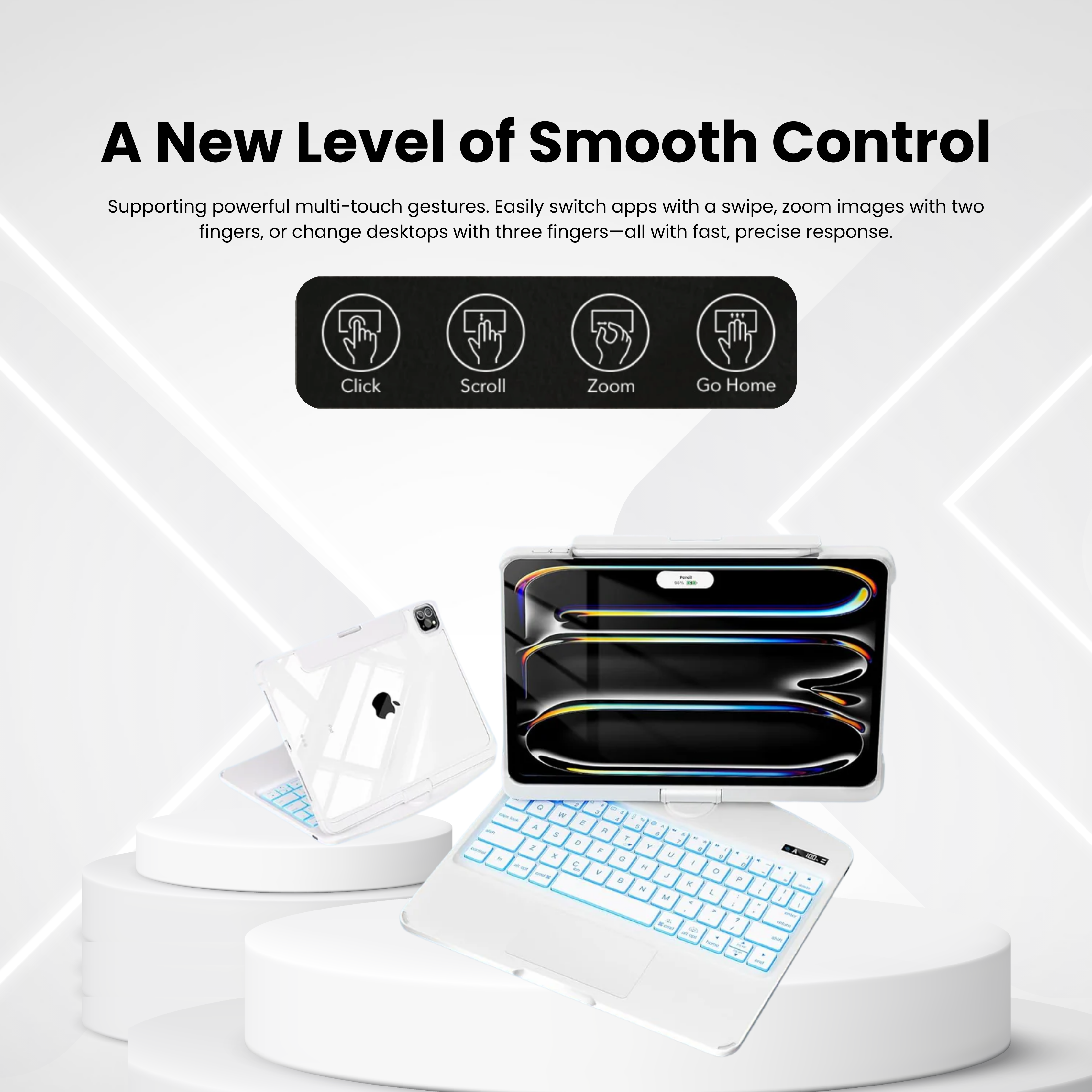 Solus White 360° Rotating iPad Keyboard Case