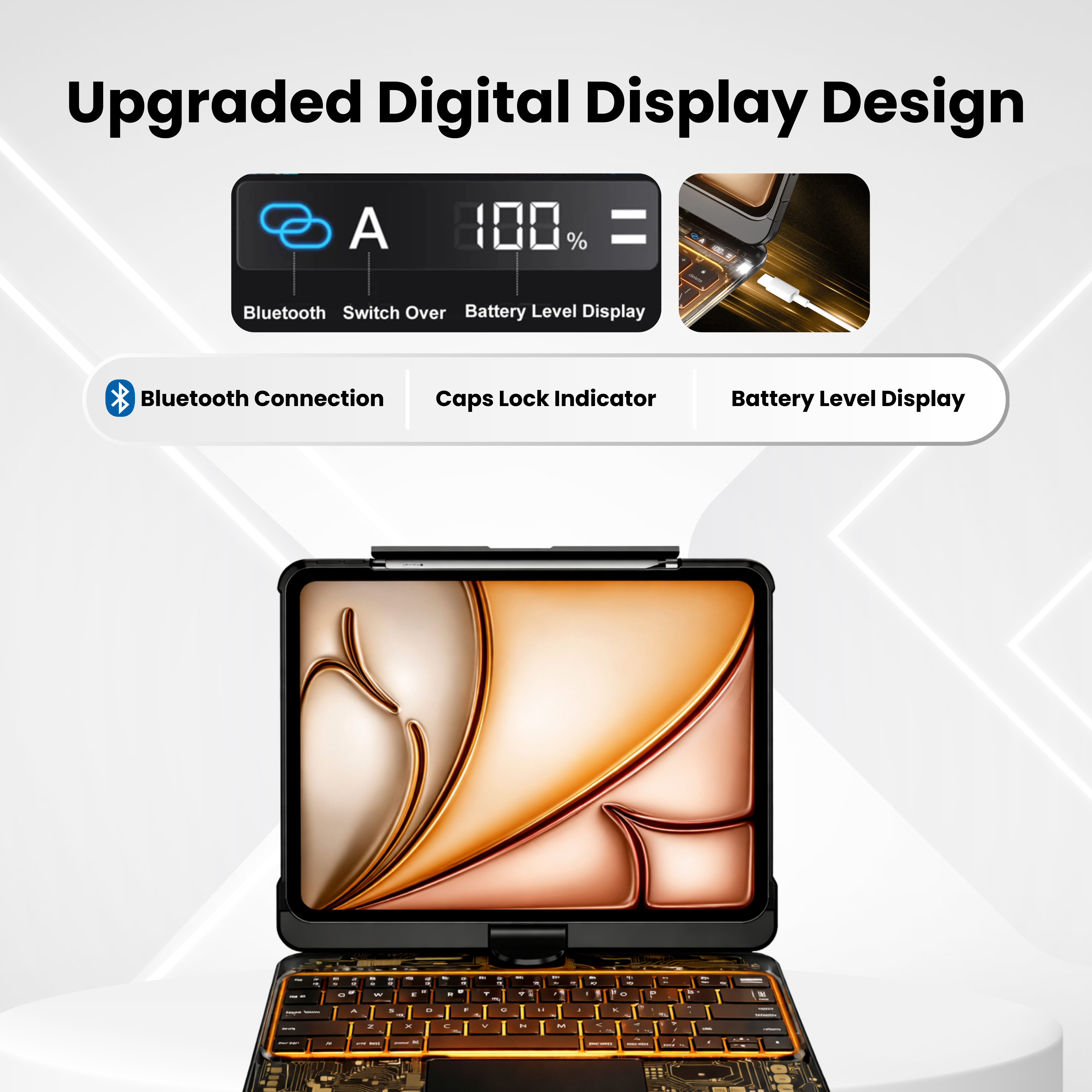 Solus Y2K Transparent Black 360° Rotating iPad Keyboard Case